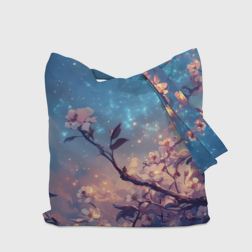 Сумка-шоппер Сова на фоне ночного неба / 3D-принт – фото 2