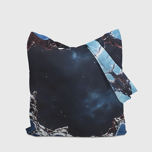 Сумка-шоппер Объемная дыра в стене текстура / 3D-принт – фото 2