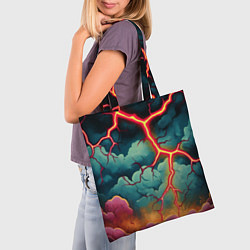 Сумка-шопер Молнии в виде разлома, цвет: 3D-принт — фото 2