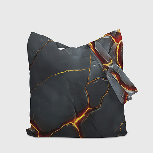 Сумка-шоппер Серая текстура с золотым изломом / 3D-принт – фото 2