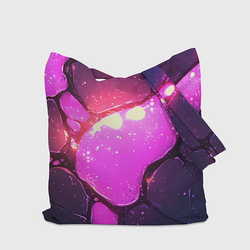 Сумка-шоппер Розовая текстура разлом плит / 3D-принт – фото 2