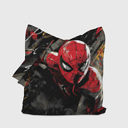 Сумка-шопер Человек-паук и красная краска, цвет: 3D-принт