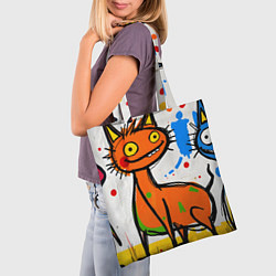 Сумка-шопер Смешные зверята, цвет: 3D-принт — фото 2