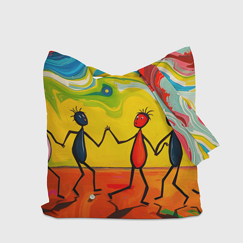 Сумка-шоппер Дружба человечков / 3D-принт – фото 2