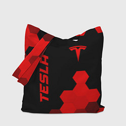 Сумка-шопер Tesla - red gradient вертикально, цвет: 3D-принт