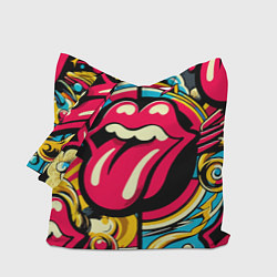 Сумка-шоппер Rolling Stones logo - pop art pattern