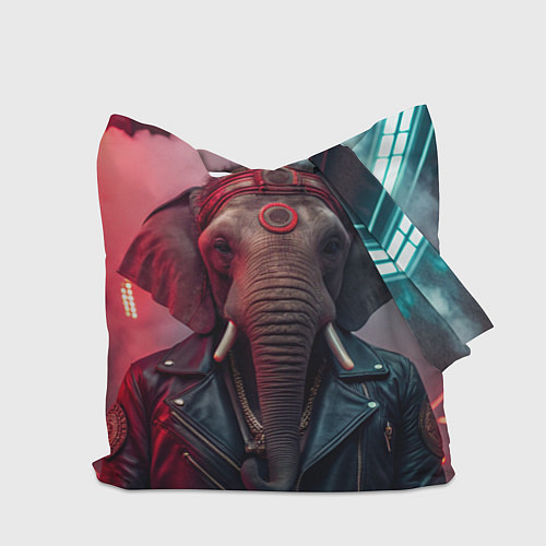 Сумка-шоппер Cyberpunk elephant / 3D-принт – фото 2