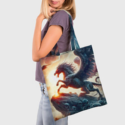 Сумка-шопер Пегас тёмных сил - нейроарт, цвет: 3D-принт — фото 2