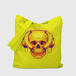 Сумка-шоппер Yellow bananas skull - cyberpunk
