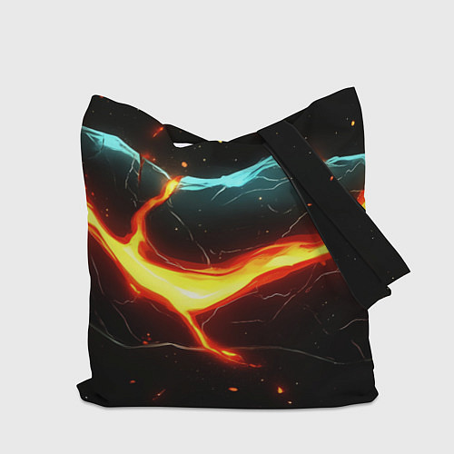 Сумка-шоппер Лава в черной текстуре / 3D-принт – фото 2