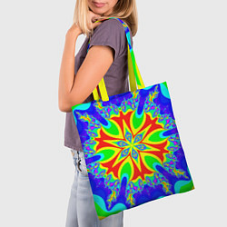 Сумка-шопер Неоновая психоделика узор, цвет: 3D-принт — фото 2