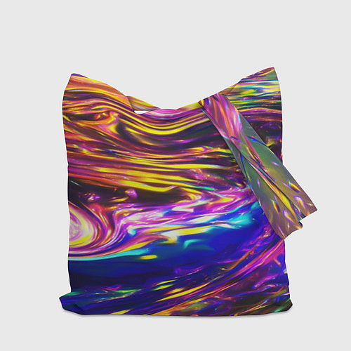 Сумка-шоппер Неоновые полосы текстура / 3D-принт – фото 2