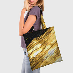 Сумка-шопер Золотой текстурный фон, цвет: 3D-принт — фото 2
