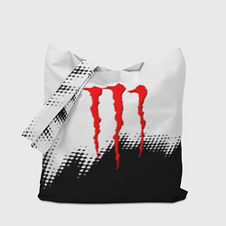 Сумка-шоппер Monster energy чёрно белые краски