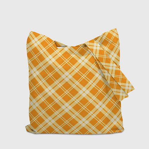 Сумка-шоппер Жёлтый крупная клетка / 3D-принт – фото 2