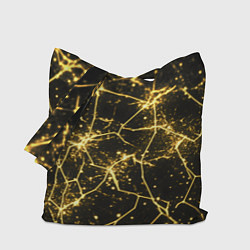 Сумка-шоппер Золотистые пути на черном