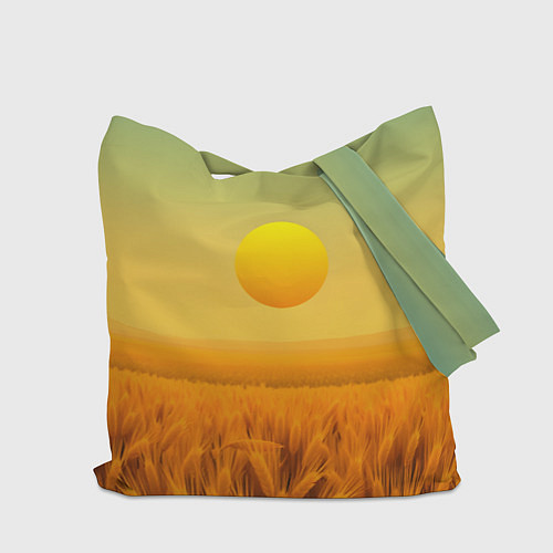 Сумка-шоппер Закат над пшеничным полем / 3D-принт – фото 2