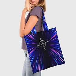 Сумка-шопер Megadeth neon energy, цвет: 3D-принт — фото 2