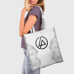 Сумка-шопер Linkin Park white poly, цвет: 3D-принт — фото 2