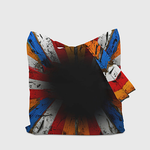 Сумка-шоппер Футбольный мяч в ярких линиях / 3D-принт – фото 2