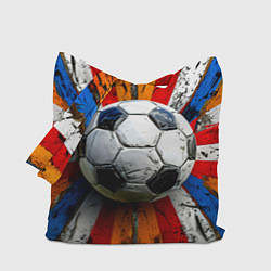 Сумка-шопер Футбольный мяч в ярких линиях, цвет: 3D-принт