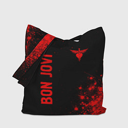 Сумка-шопер Bon Jovi - red gradient вертикально, цвет: 3D-принт