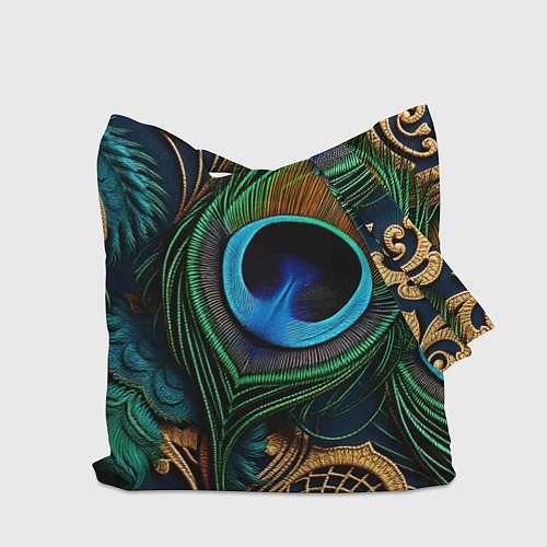 Сумка-шоппер Узоры и перья павлина / 3D-принт – фото 2