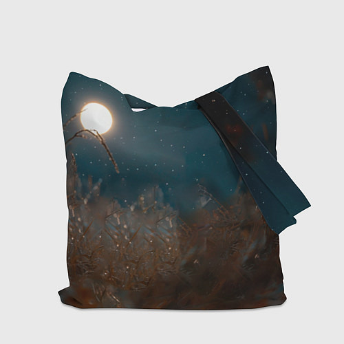 Сумка-шоппер Юрий Хой на фоне луны / 3D-принт – фото 2