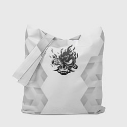 Сумка-шопер Cyberpunk 2077 white poly, цвет: 3D-принт