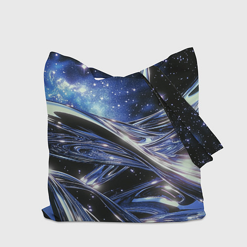 Сумка-шоппер Закрученные линии и звезды - космическая абстракци / 3D-принт – фото 2