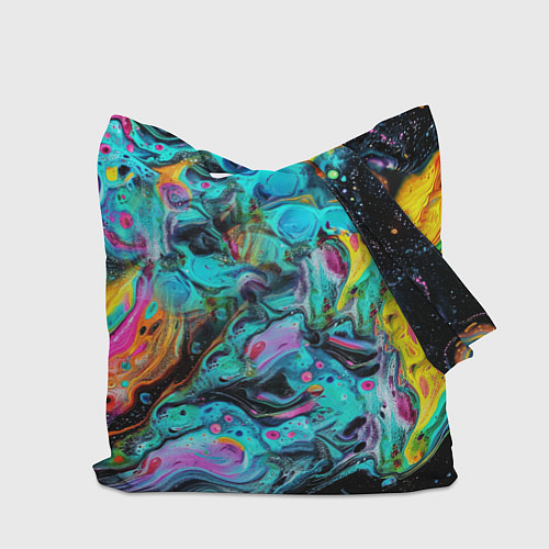Сумка-шоппер Абстрактная морда льва - яркие психоделические цве / 3D-принт – фото 2