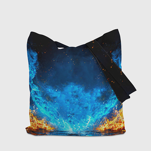 Сумка-шоппер Боец крав-мага в синем пламени / 3D-принт – фото 2