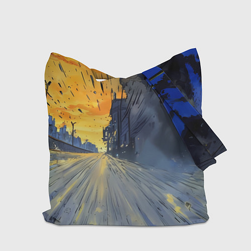 Сумка-шоппер Красная BMW на скорости / 3D-принт – фото 2