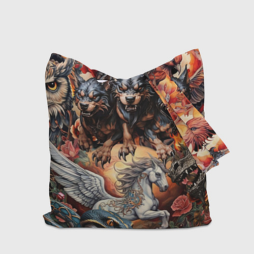 Сумка-шоппер Кукрыниксы и мифические существа / 3D-принт – фото 2