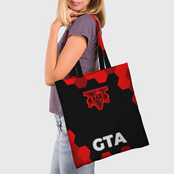 Сумка-шопер GTA - red gradient по-центру, цвет: 3D-принт — фото 2