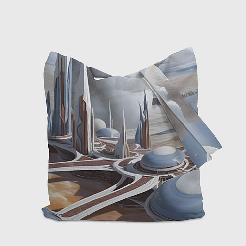 Сумка-шоппер Город на другой планете / 3D-принт – фото 2