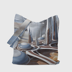 Сумка-шопер Город на другой планете, цвет: 3D-принт