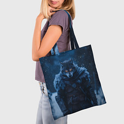 Сумка-шопер Воин волк зимой, цвет: 3D-принт — фото 2