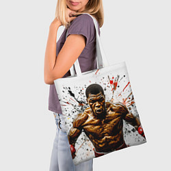 Сумка-шопер Мухаммед Али на белом, цвет: 3D-принт — фото 2