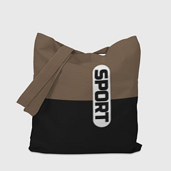 Сумка-шоппер Sport чёрно-коричневый с белым