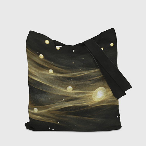 Сумка-шоппер Золотистый свет на черной текстуре / 3D-принт – фото 2