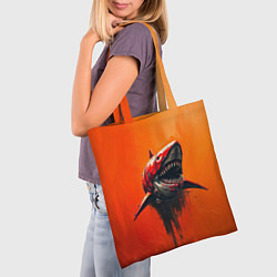 Сумка-шопер Кибернетическая акула, цвет: 3D-принт — фото 2