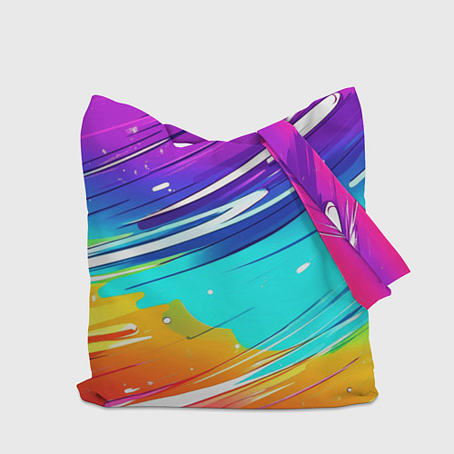 Сумка-шоппер Радужные брызги краски текстура / 3D-принт – фото 2