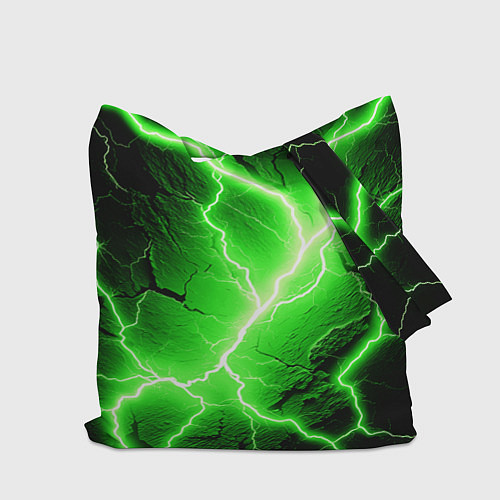 Сумка-шоппер Color green black / 3D-принт – фото 2