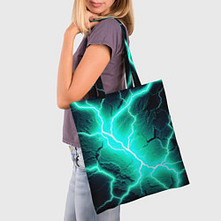 Сумка-шопер Color light blue black, цвет: 3D-принт — фото 2