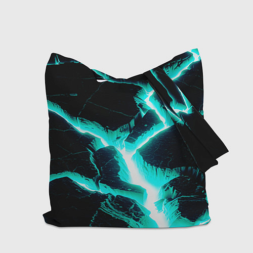 Сумка-шоппер Color light blue black / 3D-принт – фото 2