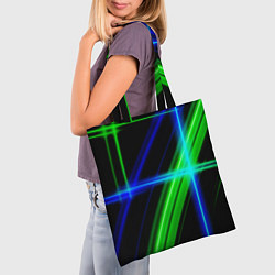 Сумка-шопер Color blue black green, цвет: 3D-принт — фото 2