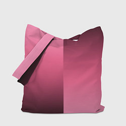 Сумка-шопер Розовый с затемнением градиент пополам, цвет: 3D-принт