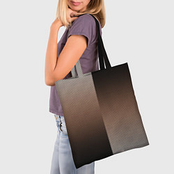 Сумка-шопер Чёрно-коричневый текстурный градиент пополам, цвет: 3D-принт — фото 2