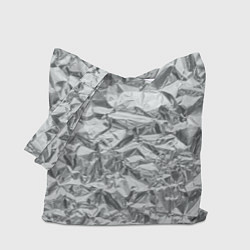 Сумка-шоппер Серебряная фольга - мятая текстура